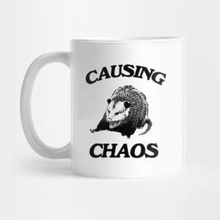 Opossum causing chaos shirt, Funny Possum Meme Mug